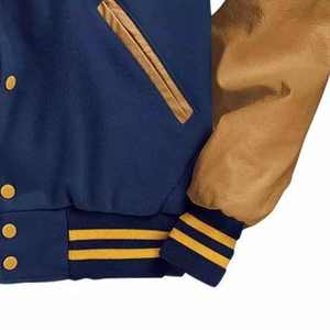 Chaqueta Universitaria Reversible de Lana Transpirable para Hombre, Venta al por Mayor, Parches Bordados Personalizados, Cuello Alto, Oferta de Invierno - Product Image 4