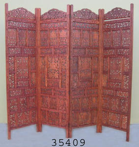 Handcrafted Wooden Room Divider 4 Panel Indoor Decorative <b>Screens</b> - Product Image 2