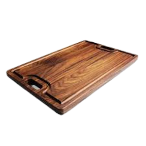 Planche à découper rectangulaire en bois d'acacia brun poli de 14 pouces, accessoires de cuisine naturels QAMAR OVERSEAS - Product Image 1