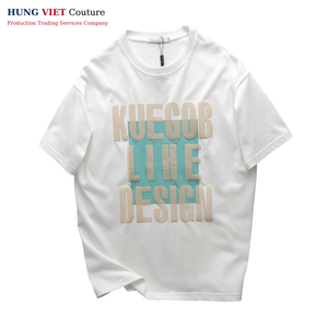 Camisetas Unisex Logotipo Personalizado Serigrafía 95% Algodón 5% Spandex Camiseta Lisa Ajuste de gran tamaño para el verano Hecho en Vietnam - Product Image 6