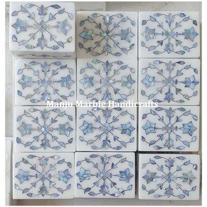 กล่องฝังหินอ่อนสีขาวบริสุทธิ์พร้อมวัสดุม็อบศิลปะทำมือดูสวยงาม - Product Image 2