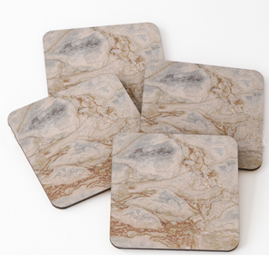 Dark Shade Marble Coaster Set Premium Stone Skull-Design for <b>Halloween</b> Night Decor Hot Selling Mats & Pads for Drinks - Product Image 6