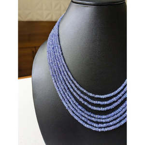 Collar de Moda para Mujer con Cuentas de Tanzanita Facetadas de 7 Capas, 3-4.5mm, 16 Pulgadas, 393 Quilates - Product Image 6