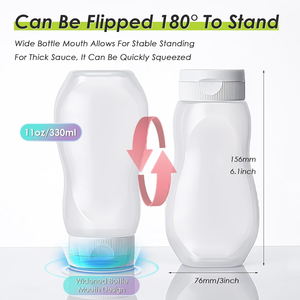 Tùy Chỉnh Nhãn 500G Nước Sốt Sốt Cà Chua Bóp Chai Fifa Đảo Ngược Mật Ong Nhựa Hot Đầy PP BBQ Nước Sốt Bóp Chai Với Flip Cap - Product Image 2