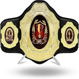 Custom Heavyweight Soft Genuine Leather <b>Wrestling</b> Championship <b>Belt</b> 4mm Thick Premium Martial Arts Winner Award - Product Image 1