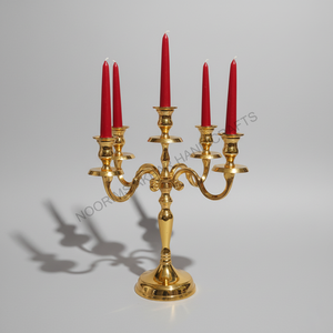 Chandelier durable et écologique en métal doré, bougeoir fait à la main sans flamme, support pour la décoration de la maison, fournisseur en gros d'usine - Product Image 3