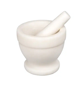 Nature White Marble Mortars y Pestal Press Utensilios de cocina 100% Piedra de mármol natural uso tamaño mediano - Product Image 6