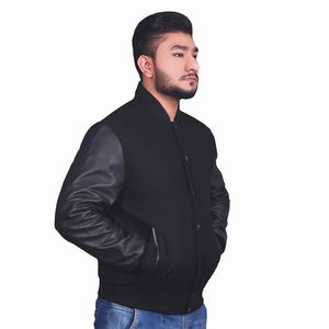 Vestes d'université du fabricant du Pakistan, couleur noire, grande taille, vêtements décontractés, vestes de Baseball d'hiver, Logo OEM, Service - Product Image 4