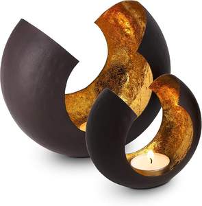 Support de lampe en T votive ronde en fer du fabricant OEM avec cadre circulaire et côtés à motifs idéal pour les festivals indiens - Product Image 2