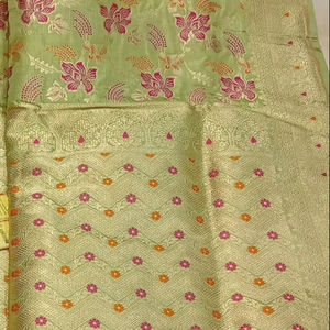 Sari en soie pure/Sari en soie tissé à la main/Sari en soie de mariée/Sari en soie de créateur/Sari en soie traditionnel/Sari en soie du sud pour mariage - Product Image 1