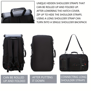 Sac à dos Oxford imperméable de grande capacité avec port USB, idéal pour les voyages, les trajets quotidiens, les sports de plein air, sac à dos multifonctionnel, sac à bandoulière - Product Image 5