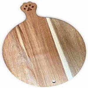 Acacia Wooden Round Chopping Board for Pizza Vegetables Cutting Kitchen Home Hotel Restaurant Use QAMAR OVERSEAS Model QO-1071AB - Product Image 2