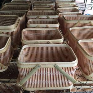 <b>Wicker</b> Bamboo Woven Food Sundries Storage <b>Basket</b> With Handle Tea Fruit Candy - Product Image 4