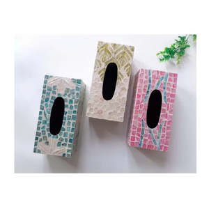 Boîte à mouchoirs en nacre de qualité supérieure, élégante boîte à mouchoirs en nacre, mosaïque de coquillages, décoration d'intérieur - Product Image 5