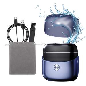 Afeitadora Eléctrica Recargable USB para Hombre, Mini Afeitadora de Doble Cabezal para Viaje, Uso en Seco y Húmedo, Resistente al Agua IPX7, Cuchilla Doble Azul, Lavable - Product Image 6