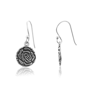 Boucles d'oreilles pendantes en argent sterling 925 de qualité supérieure, forme de rose, logo personnalisé pour mariage, cadeau de fête, style luxueux - Product Image 3