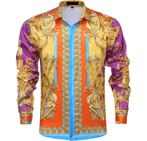 Camisa de sublimación de patrón sólido para hombres de alta calidad, camisas de manga larga con botones, poliéster 100% con logotipo personalizado de bolsillo - Product Image 1