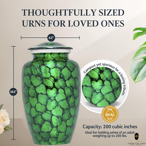 โกศบรรจุอัฐิสำหรับผู้ใหญ่ ขนาด 10 นิ้ว ทำด้วยมือ ลายอลูมิเนียมสีเงิน สไตล์ยุโรปอเมริกัน เป็นมิตรกับสิ่งแวดล้อม ทนทาน ความจุ 220 คิวบิก - Product Image 5