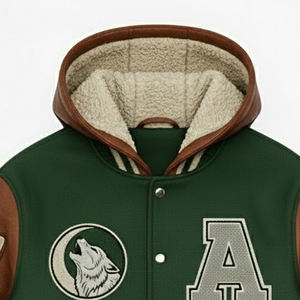 Chaqueta Universitaria Informal de Alta Calidad al por Mayor para Hombre, Chaqueta Universitaria con Logotipo Personalizado Estampado y Bordado de Chenilla para Hombre - Product Image 5