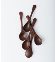 Ensemble de cuillères à mesurer en bois d'acacia personnalisées, à long manche, écologiques, durables, polies miroir, style américain, pour le café, vente en gros