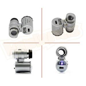 Loupe de poche LED 60X AEK-Tech, loupe de lecture portable avec construction en verre et en métal - Product Image 3