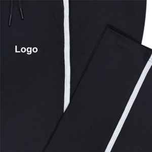 Black Stripe Cross Pocket Woven Pajama | 80% Cotton 20% Polyester Lounge <b>Pants</b> | Soft Sleepwear with Drawstring Waist & Pockets - Product Image 2