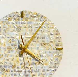 Close Up Agate Stone Modern Wood Wall Clock Large Decorative Modern Wall Clock Oversized Wood Clocks for Living Room Decor - Product Image 2