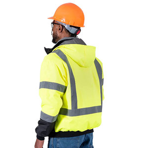 Stylish Lightweight Breathable <b>SoftShell</b> Safety <b>Jacket</b> Waterproof Nylon Material Reflective Warm Fleece Plus Size Options - Product Image 6