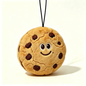 Pochette en peluche personnalisée en forme de cookie aux pépites de chocolat, porte-monnaie rond en peluche en forme de cookie, sac à fermeture éclair en peluche sur le thème de la nourriture - Product Image 4