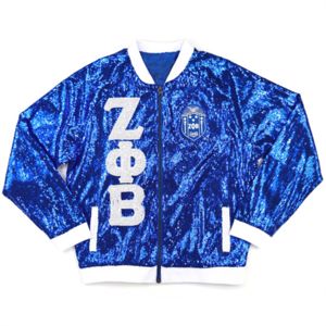 Áo khoác zpb sequin-Màu Xanh Hoàng Gia | Áo khoác 100% polyester <span class=keywords><strong>Zeta</strong></span> <span class=keywords><strong>phi</strong></span> <span class=keywords><strong>Beta</strong></span> với logo đội thêu ở mặt trước | Trang phục Hy Lạp thời trang - Product Image 6