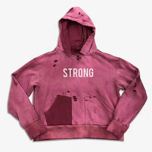 Sudadera con Capucha de Manga Larga Extra Grande para Hombre, Diseño Personalizado, 380g, Tejido de Felpa de Algodón, Logotipo Bordado, Talla Grande, 100% Teñido Liso - Product Image 2