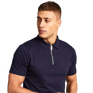 Camisetas de Verano para Hombre, Manga Corta, Sólidas, Transpirables, Tejidas, de Alta Calidad, con Cierre, Último Estilo - Product Image 2