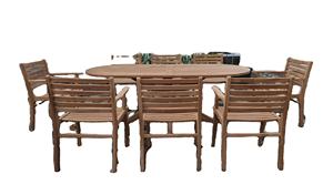 Premium Teak Wood Patio Furniture Modern Lightweight <b>Chairs</b> with Oval Dining Table Indonesia - Product Image 6