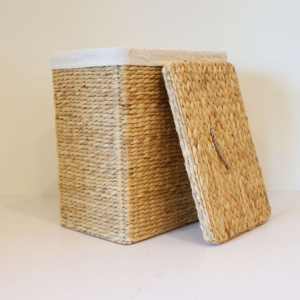 ที่เก็บของในบ้านที่เก็บของในครัวตะกร้าสี่เหลี่ยมใส่น้ำผักตบชวา - Product Image 1