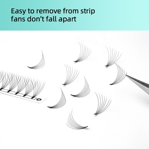 Корейские Pbt волокна 3d 4d 5d 6d 7d 18 мм предварительно изготовленные вееры для наращивания ресниц 0,07 ресниц готовые объемные вееры ресницы - Product Image 3