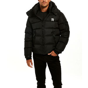 2025 Latest High Quality Men's <b>Puffer</b> <b>Jacket</b> Custom Printed Logo <b>Thin</b> Oversized Coated Winter with Stand Collar - Product Image 4