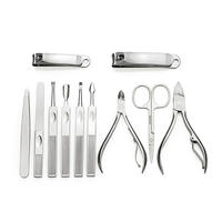 Ensemble de manucure et pédicure de haute qualité 11 en 1 en acier inoxydable avec étui à fermeture éclair, comprend des pinces et des coupe-ongles pour le soin des ongles