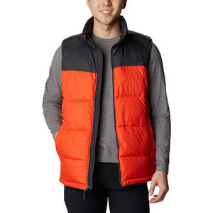 Comfortable Men's Canvas Puffer <b>Vest</b> Jacket Lightweight & Warm Sleeveless Contrast Color Waterproof Breathable Winter Use - Product Image 1