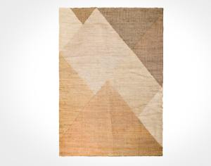 Alfombra de Lana Moderna Hecha a Mano Srishti, Diseño Geométrico, Lavable, Felpa, Tamaño Personalizado, Cuadrada, Tonos Naturales, Alfombra para Interiores - Product Image 1