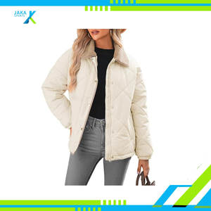 <b>Women's</b> Winter <b>Quilted</b> Puffer <b>Jacket</b> Sheep Skin Trim Hooded Breathable <b>Lightweight</b> Casual Outerwear Coat - Product Image 5
