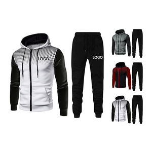 ชุดเสื้อมีฮู้ดแนวสตรีทแวร์ผ้าเฟรนช์เทอร์รี่ปักซิปกางเกงวอร์มและเซ็ทมีฮู้ด - Product Image 3