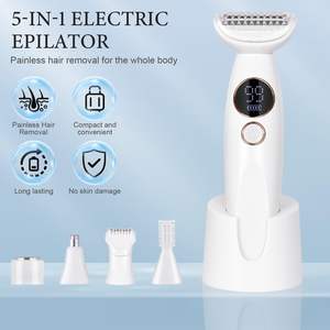 Depiladora Eléctrica Femenina Recargable por USB, 5 Cuchillas, Resistente al Agua IPX7, Indolora, para Rostro, Nariz, Axilas, Piernas y Zona del Bikini - Product Image 5