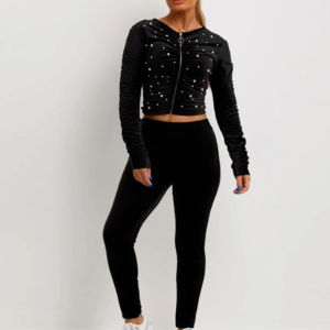 Custom New Arrival Women Velvet <b>Velour</b> <b>Tracksuit</b> Custom Design Your Own <b>Tracksuit</b> Female Velvet <b>Tracksuit</b> Wholesale Set for Girl - Product Image 5