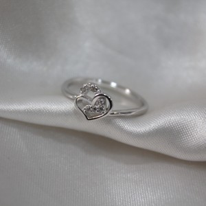 Bague de promesse de luxe en argent sterling 925 avec zircon cubique léger mariage et fête bijoux appropriés pour elle - Product Image 1