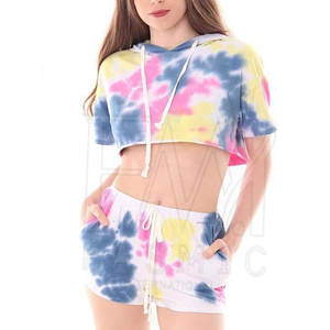 Conjunto Deportivo de Alta Calidad para Mujer, Cuello Redondo, Talla Grande, Forrado, Estilo Peking, Top Corto, Sudadera con Capucha, Personalizable - Product Image 2