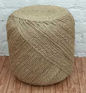 Moderno Europeo Americano hogar al aire libre salón otomanos yute POUF otomano yute trabajo una manija taburete de punto para dormitorio sala de estar - Product Image 2