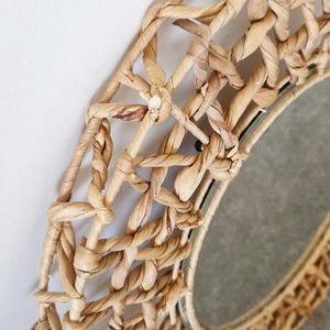 Wholesale Modern Water Hyacinth Handmade Woven Eye Shape <b>Mirror</b> Natural <b>Wall</b> <b>Hanging</b> Decoration Custom Size Accepted Vietnam - Product Image 4
