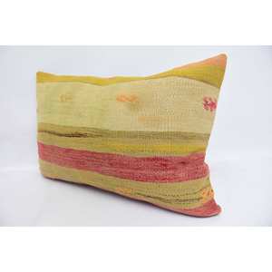 Oreiller en Laine Patchwork Kantha Multicolore 16x24 Pouces Motif Vintage Tissé - Product Image 4