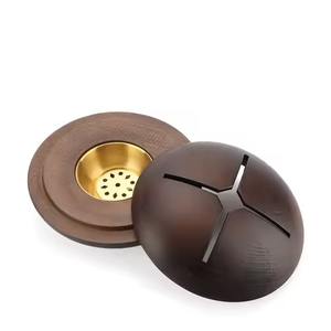 Premium Modern Luxury Brass Metal <b>Incense</b> <b>Burner</b> & <b>Holder</b> Handmade Wooden Box in Black Color - Product Image 4