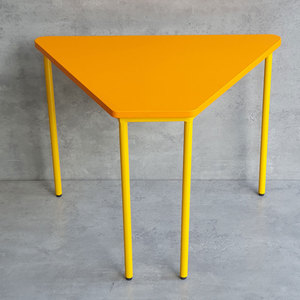 Modern Trapezoid-shaped Kindergarten <b>Table</b> KGD033 with <b>Plastic</b> Top and Multi-Color Iron Legs for <b>Outdoor</b> Use - Product Image 4